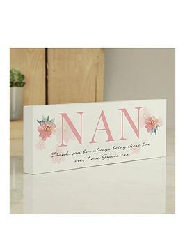 Product photograph of The Personalised Memento Company Personalised Wooden Nan Ornament from very.co.uk