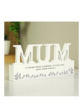 Product photograph of The Personalised Memento Company Personalised Wooden Mum Ornament from very.co.uk