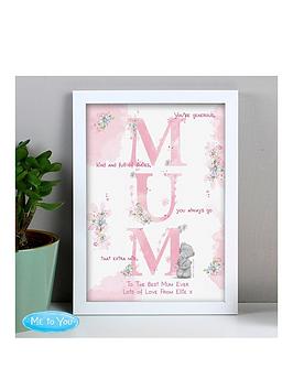 Product photograph of The Personalised Memento Company Personalised Me To You Mum A4 Framed Print from very.co.uk