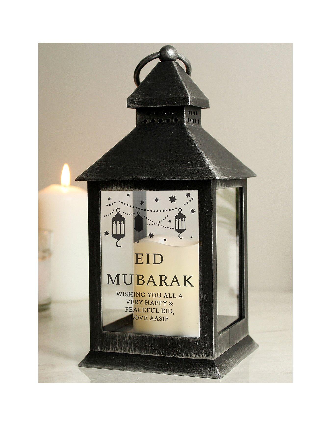 Product photograph of The Personalised Memento Company Personalised Eid Black Lantern from very.co.uk