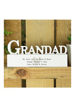 Product photograph of The Personalised Memento Company Personalised Wooden Grandad Ornament from very.co.uk