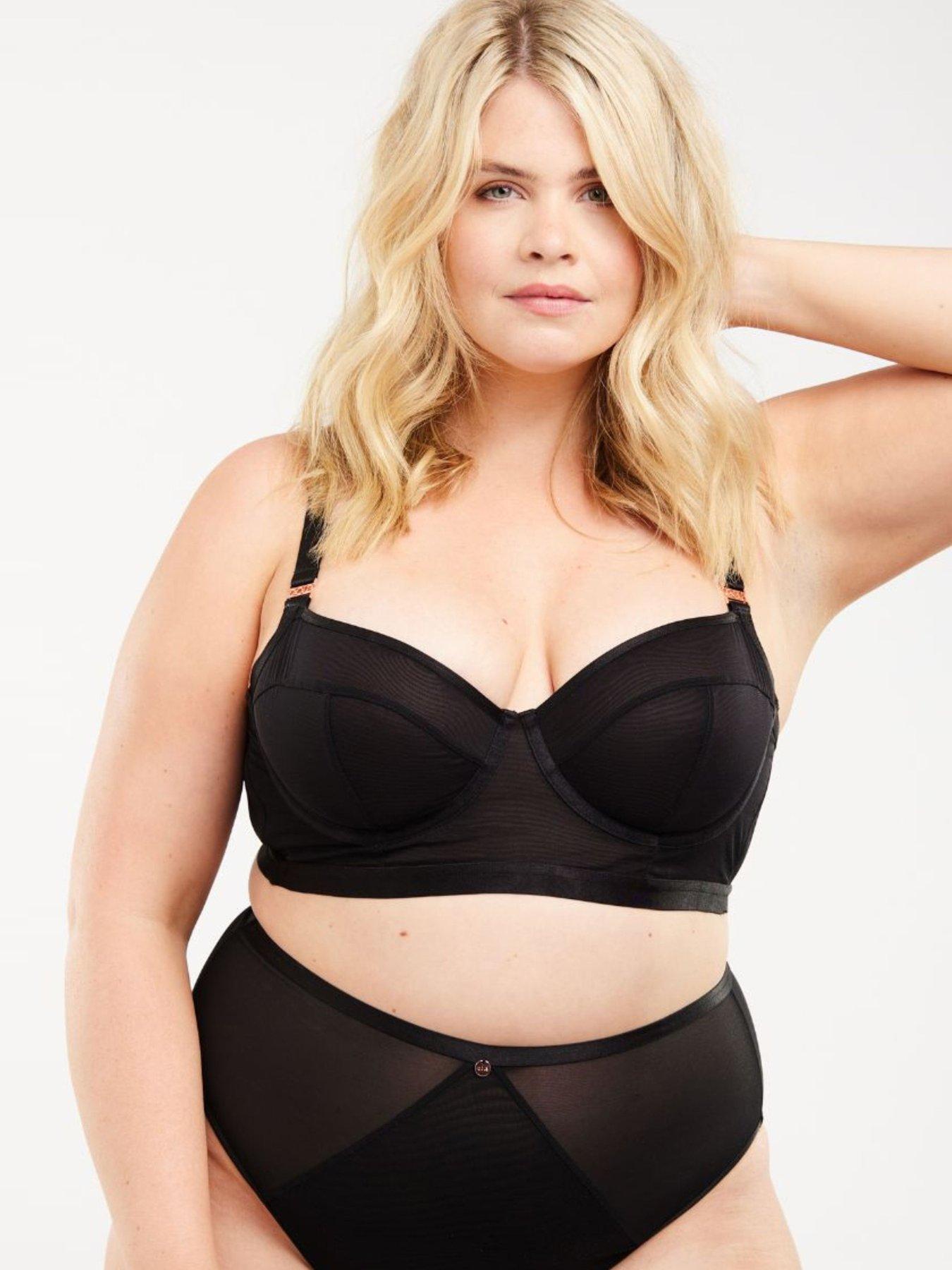 Image 3 of 4 of Oola Soft Mesh Longline Bra - Black