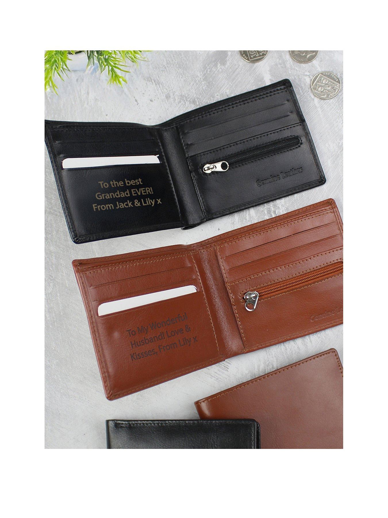 The Personalised Memento Company: Personalised Secret Message Leather Wallet
