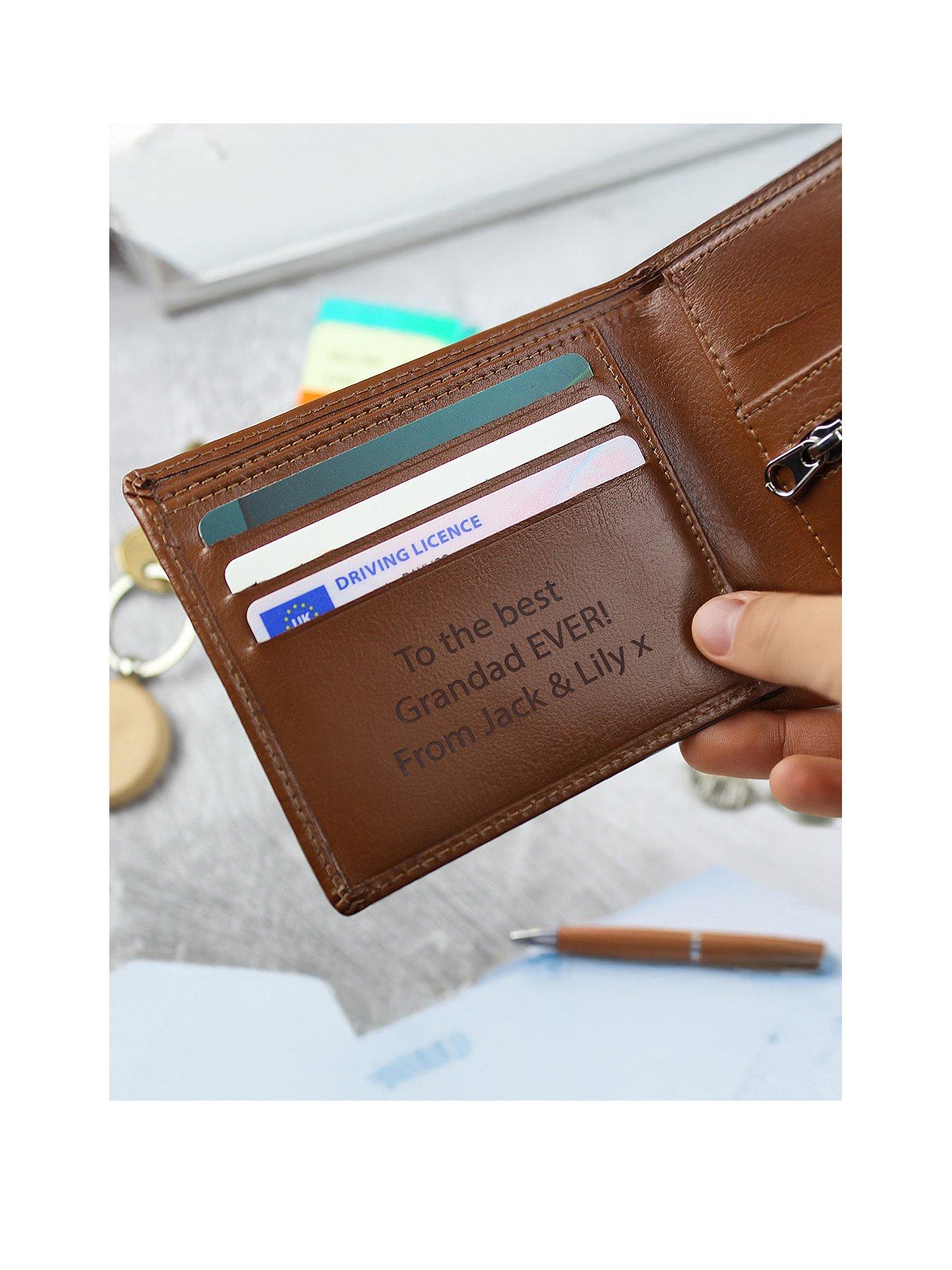 The Personalised Memento Company Personalised Secret Message Leather Wallet