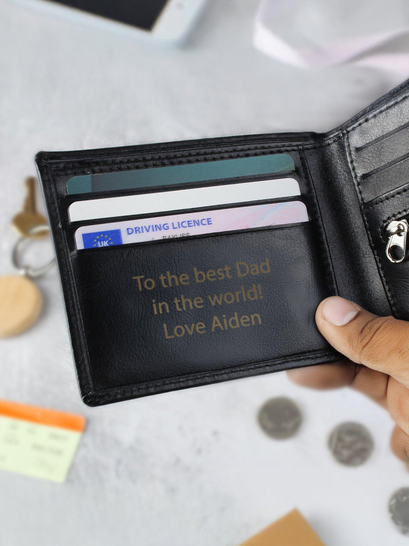 Image 2 of 2 of The Personalised Memento Company Personalised Secret Message Leather Wallet