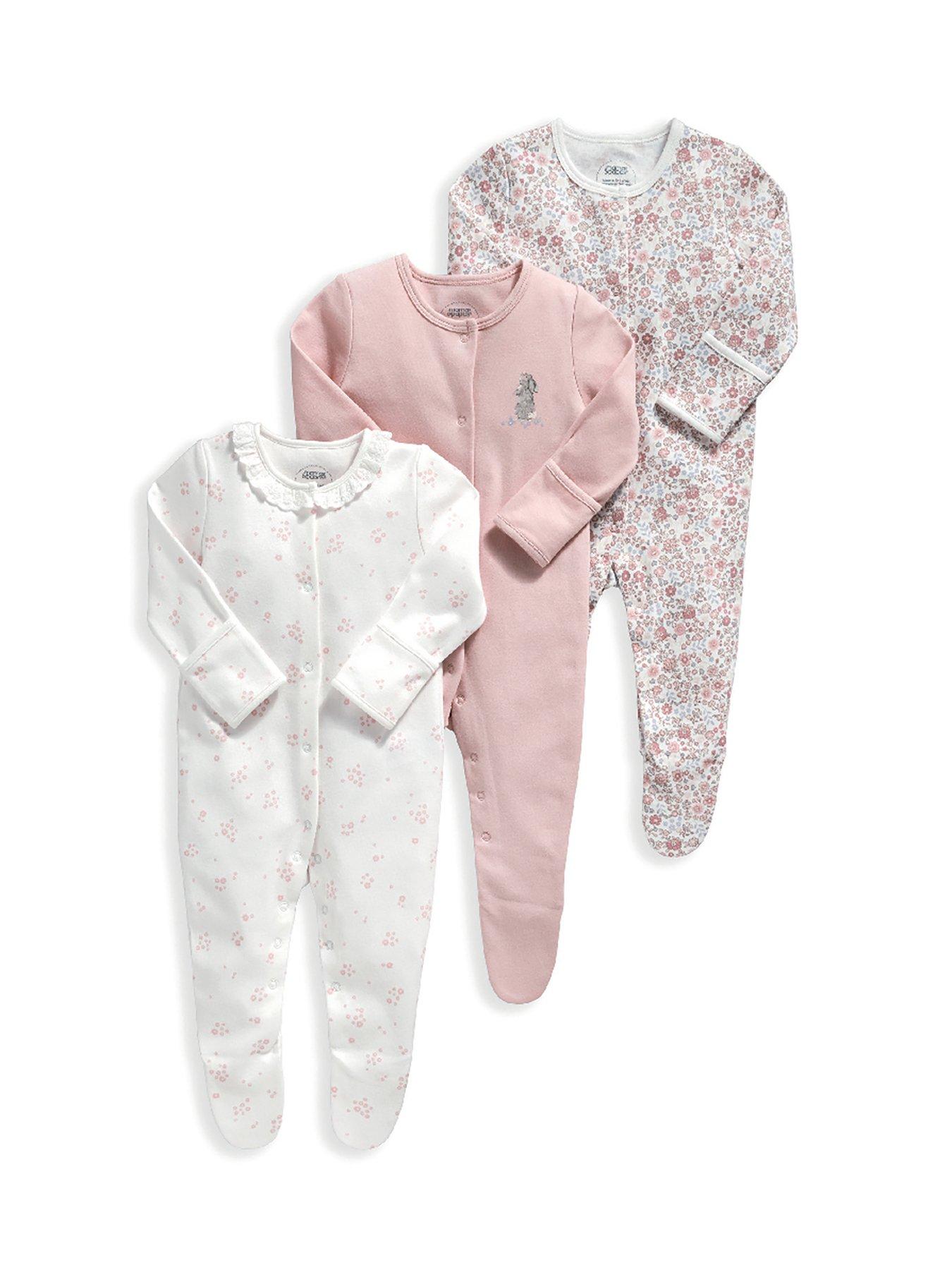 Pack of hot sale baby girl sleepsuits