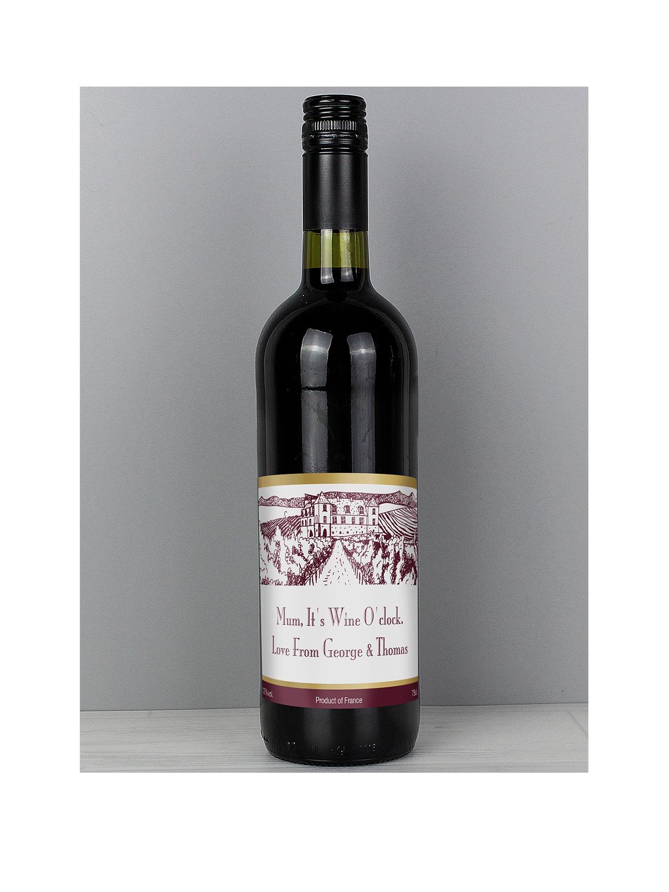 Product photograph of The Personalised Memento Company Personalised Wine from very.co.uk