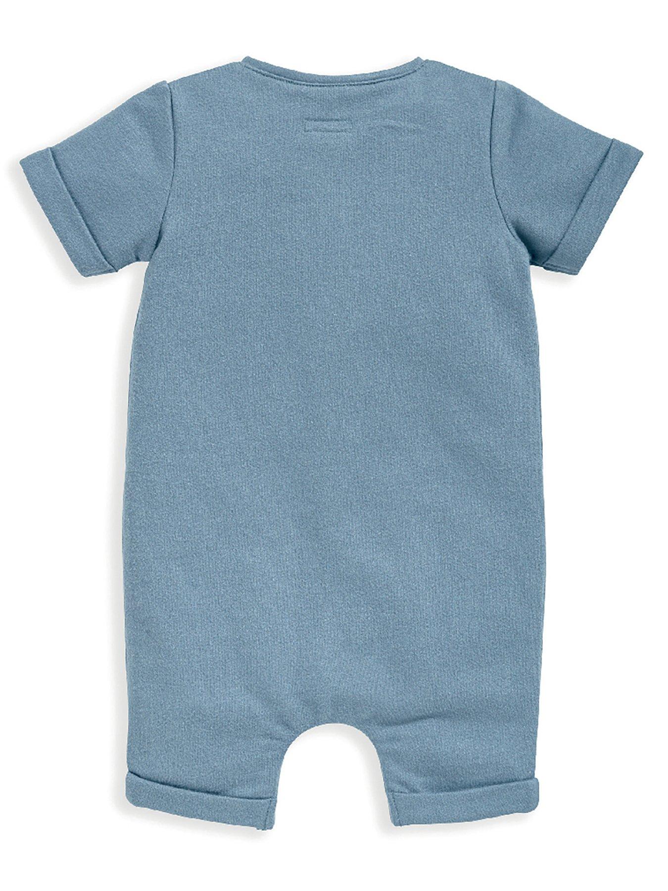 Mamas & Papas Baby Boys Sweat Shortie Romper Blue Very.co.uk