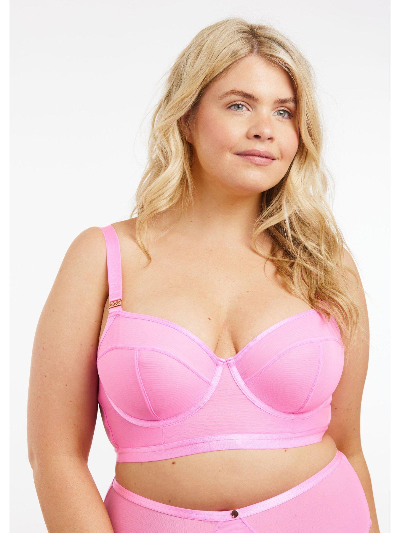undefined Soft Mesh Longline Bra - Pink