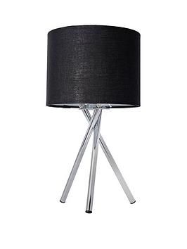 Product photograph of Everyday Tripod Bedside Table Lamp - Black from very.co.uk
