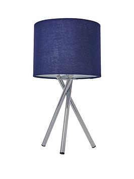 Product photograph of Everyday Tripod Bedside Table Lamp - Navy from very.co.uk