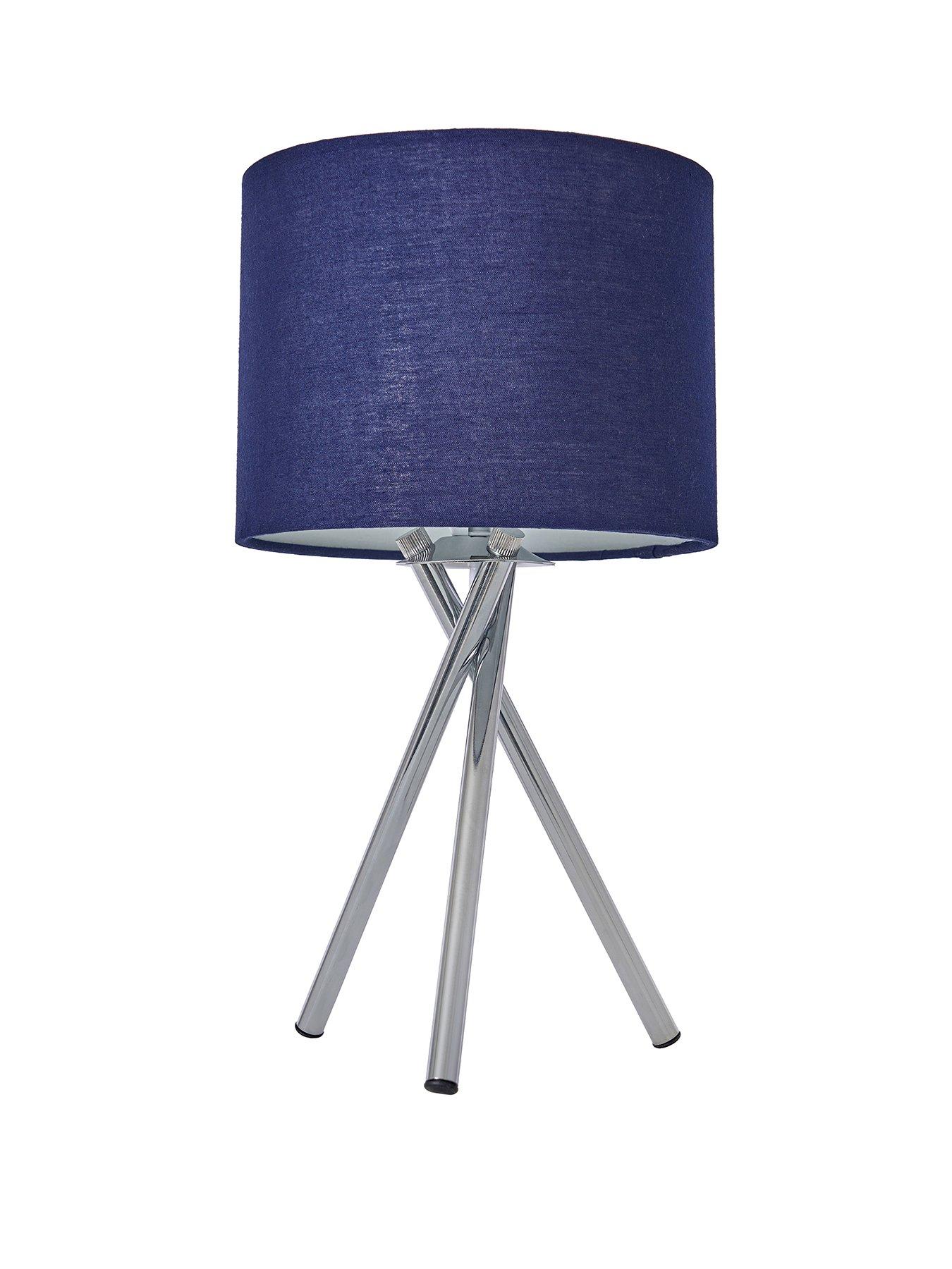 undefined Tripod Bedside Table Lamp - Navy