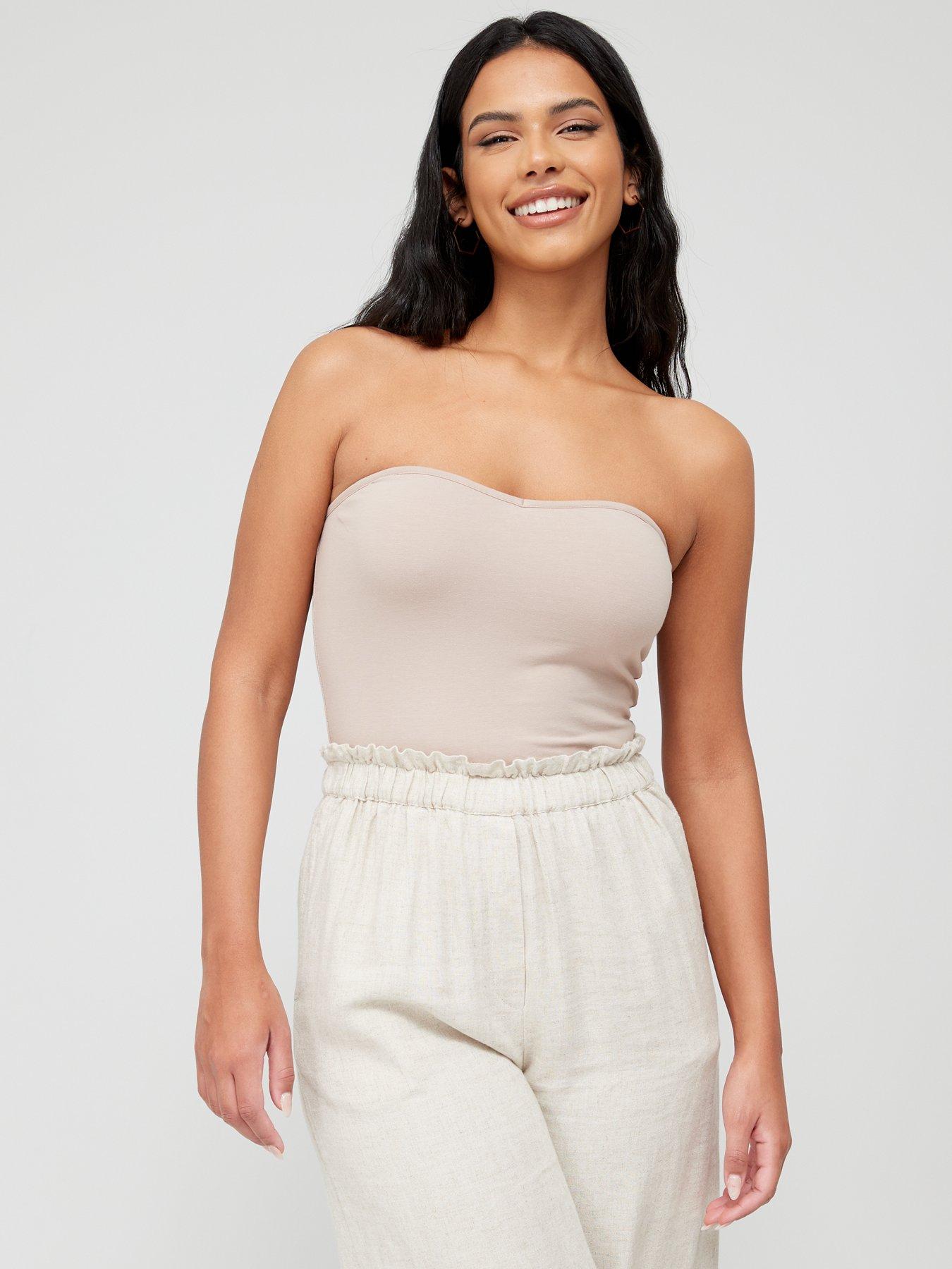 Everyday Bandeau Double Layer Strapless Top - Nude