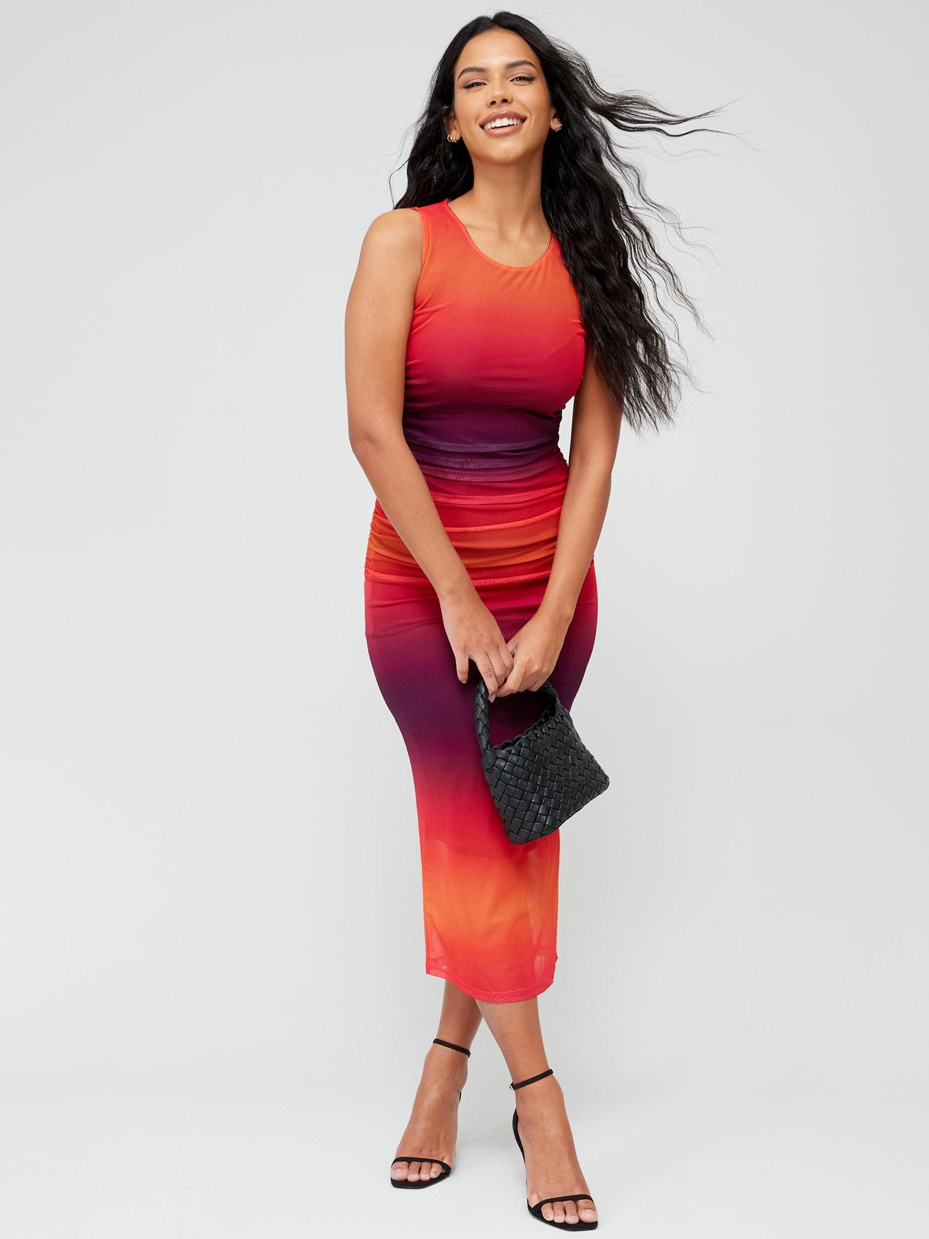 Electric Body Con Plus Size Ombre Dress