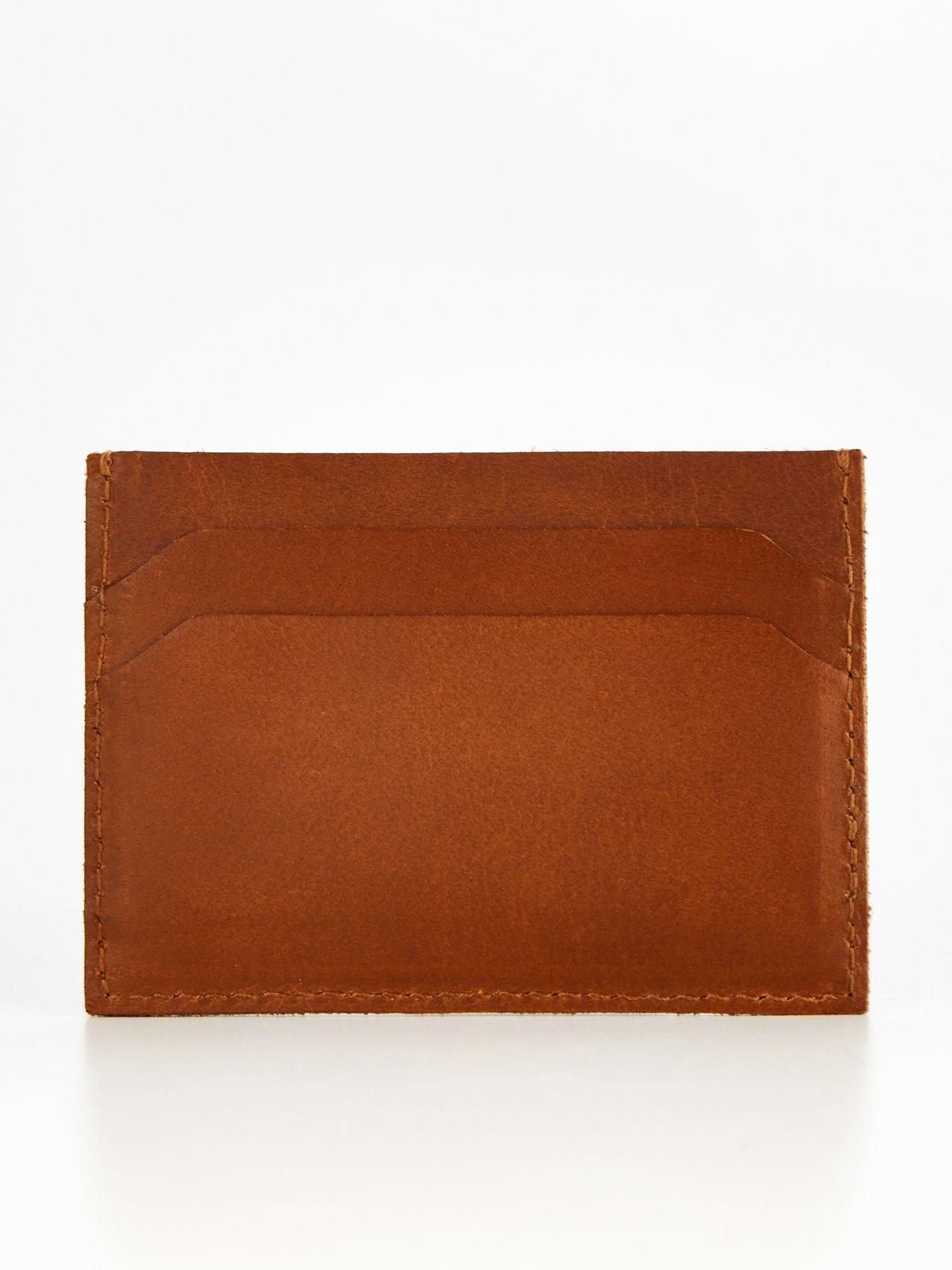 Jack & Jones Jack & Jones Leather Cardholder Brown very.co.uk
