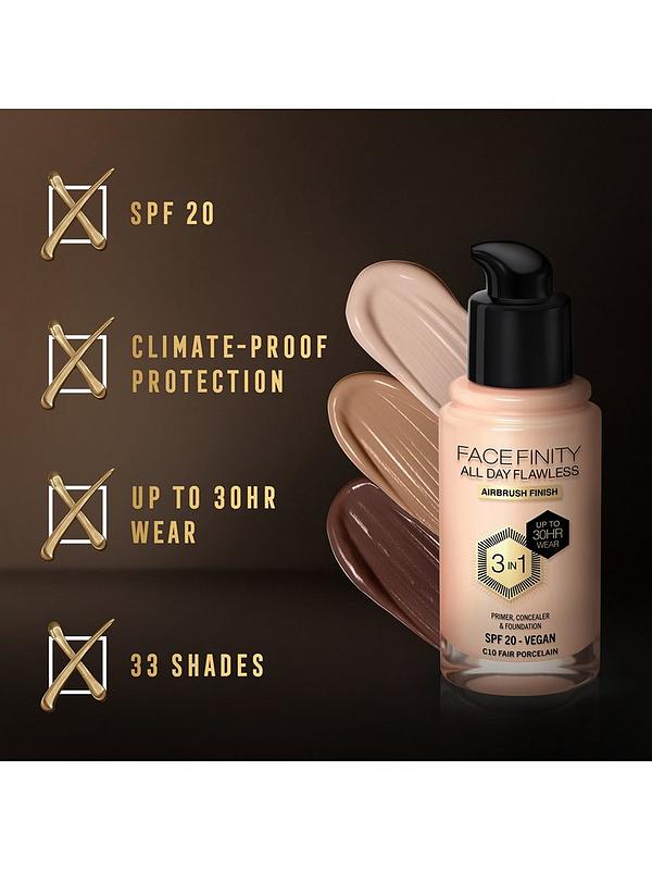 Image 5 of 7 of Max Factor Facefinity All Day Flawless 3 in 1 Vegan Foundation 30ml