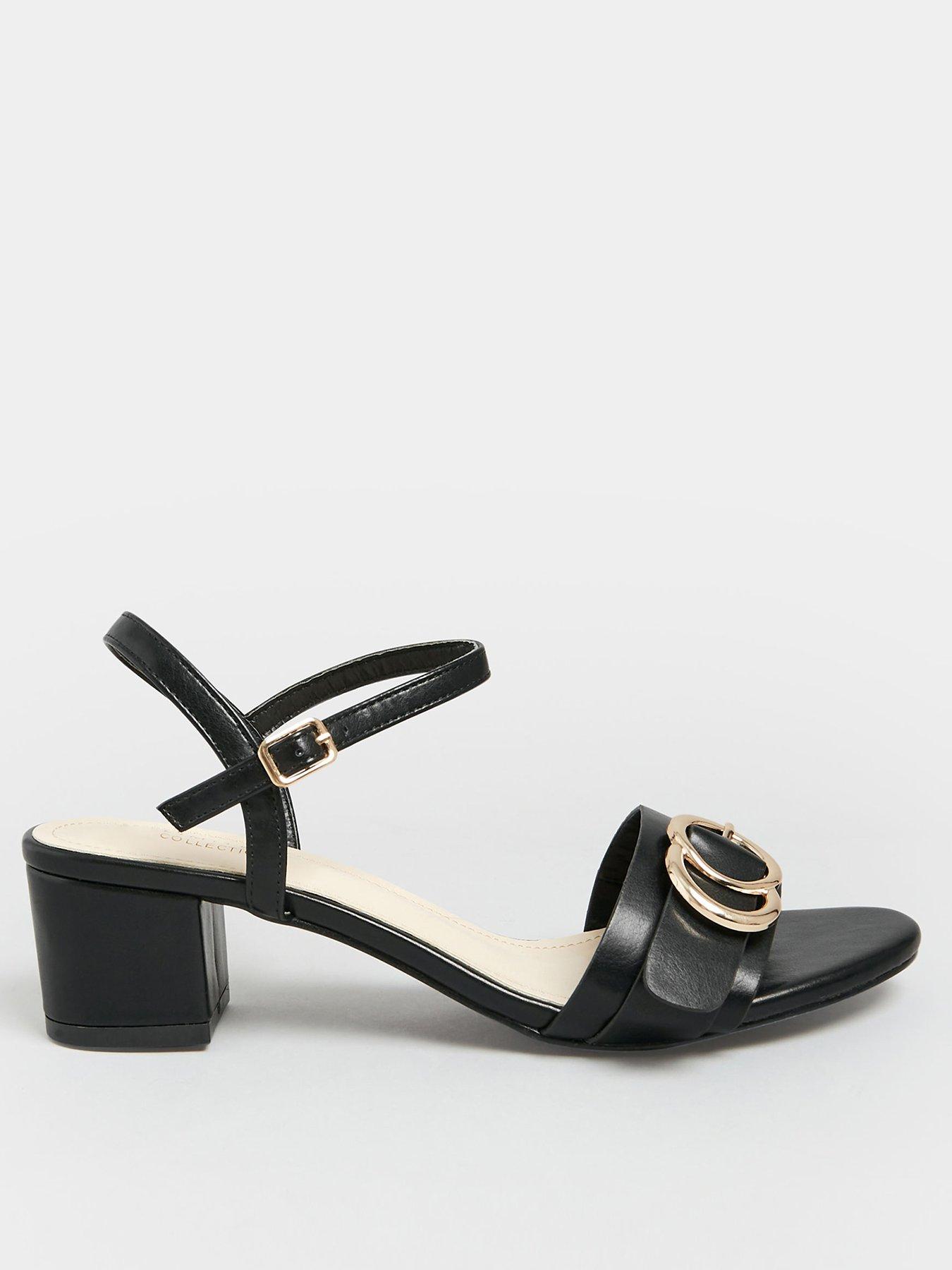 Image 1 of 4 of Yours Extra Wide Fit Buckle Detail Sandal -&nbsp;Black