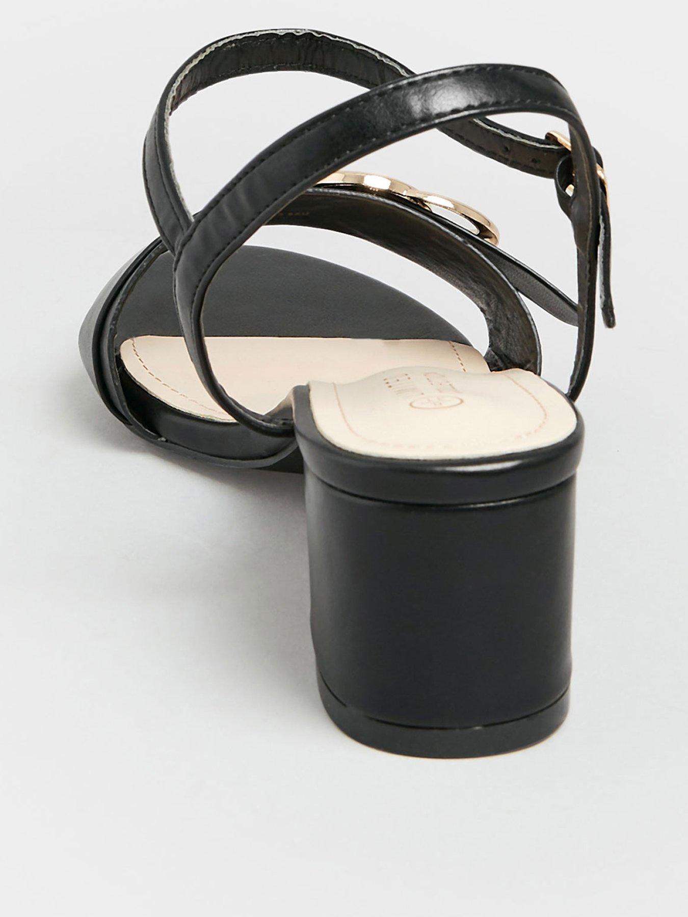 Image 2 of 4 of Yours Extra Wide Fit Buckle Detail Sandal -&nbsp;Black