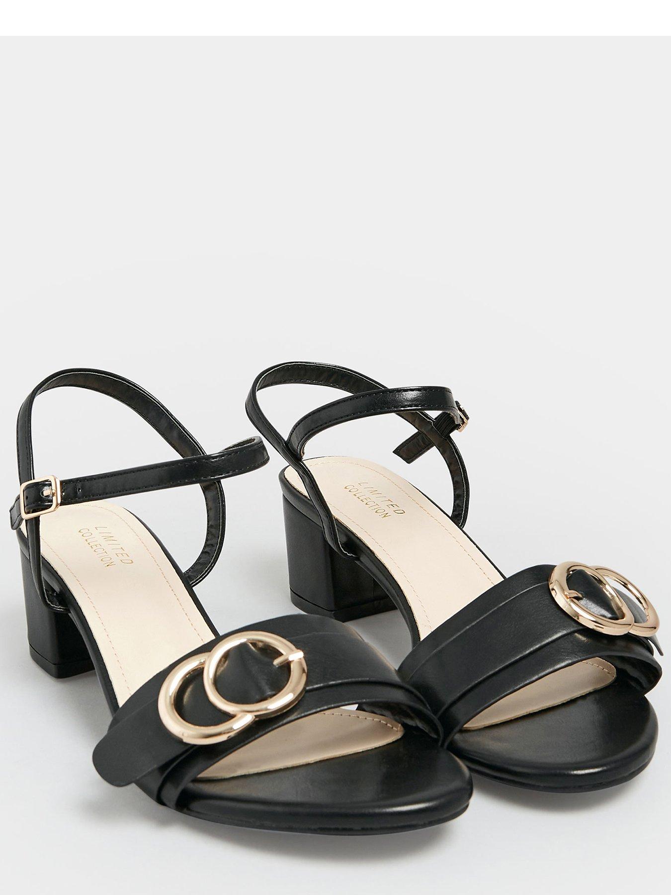 Image 3 of 4 of Yours Extra Wide Fit Buckle Detail Sandal -&nbsp;Black
