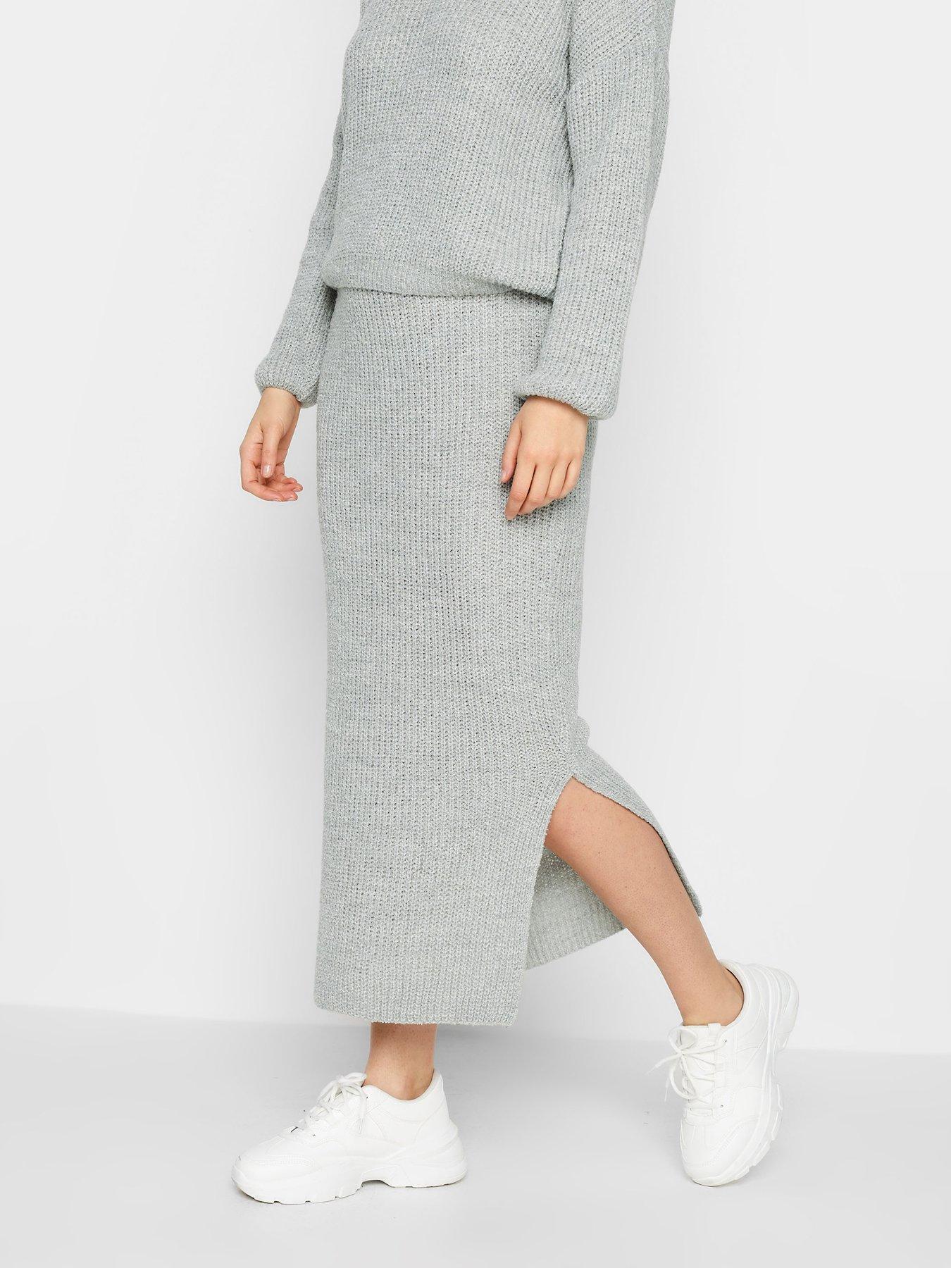 Long knit shop skirt