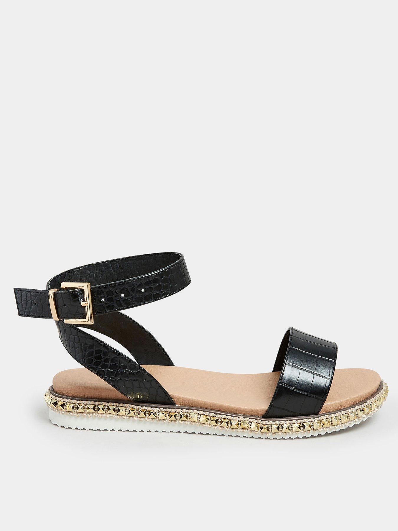 Extra wide fit hot sale black sandals