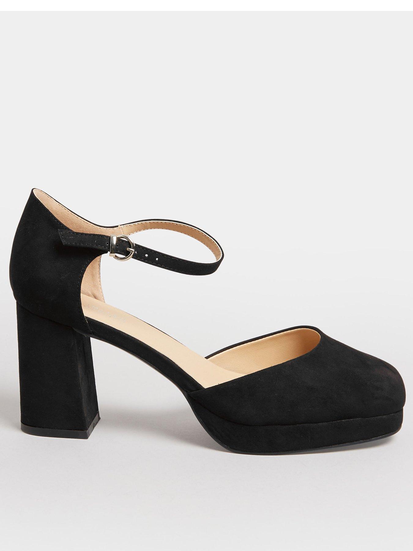 Black platform court sales shoes uk