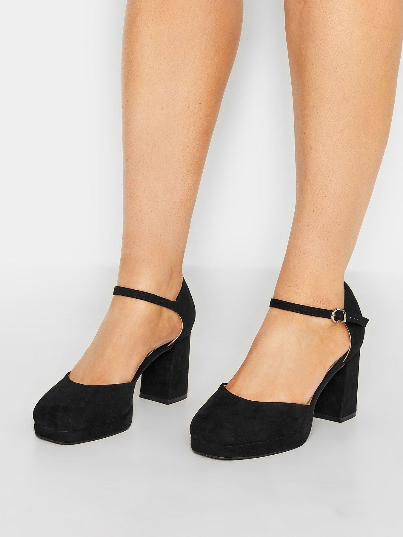 Black block heels size 4 best sale