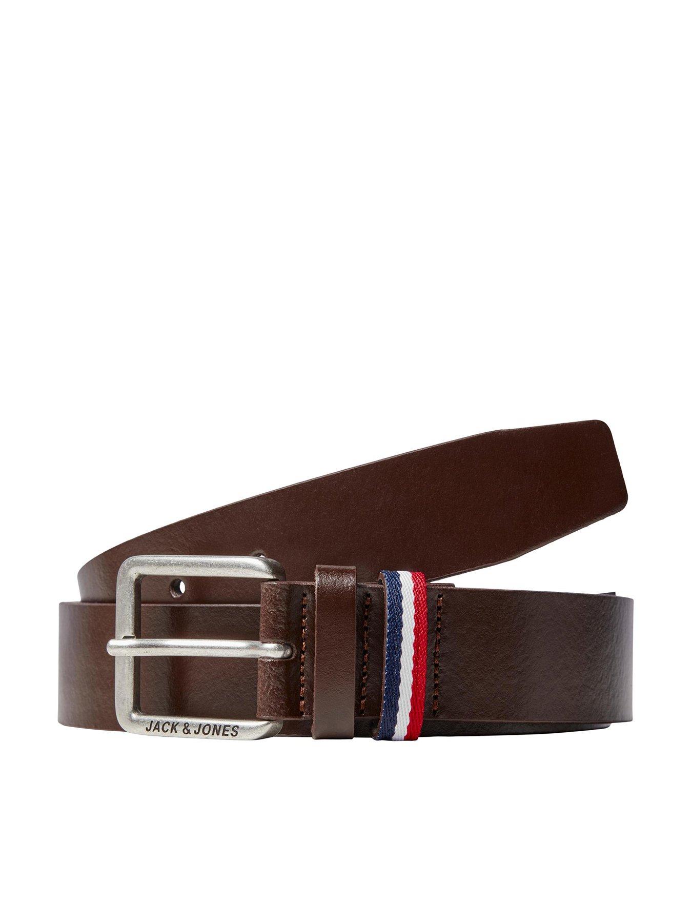 Jack & Jones Jack & Jones Leather Belt Brown very.co.uk