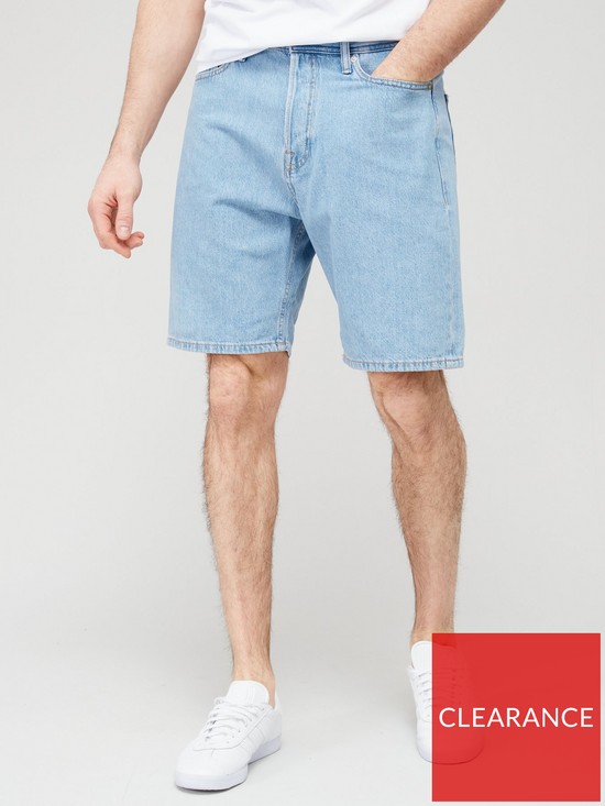 front image of jack-jones-tony-light-washed-denim-shorts-blue