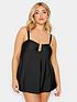  image of yours-metal-trim-a-line-tankini-top-black