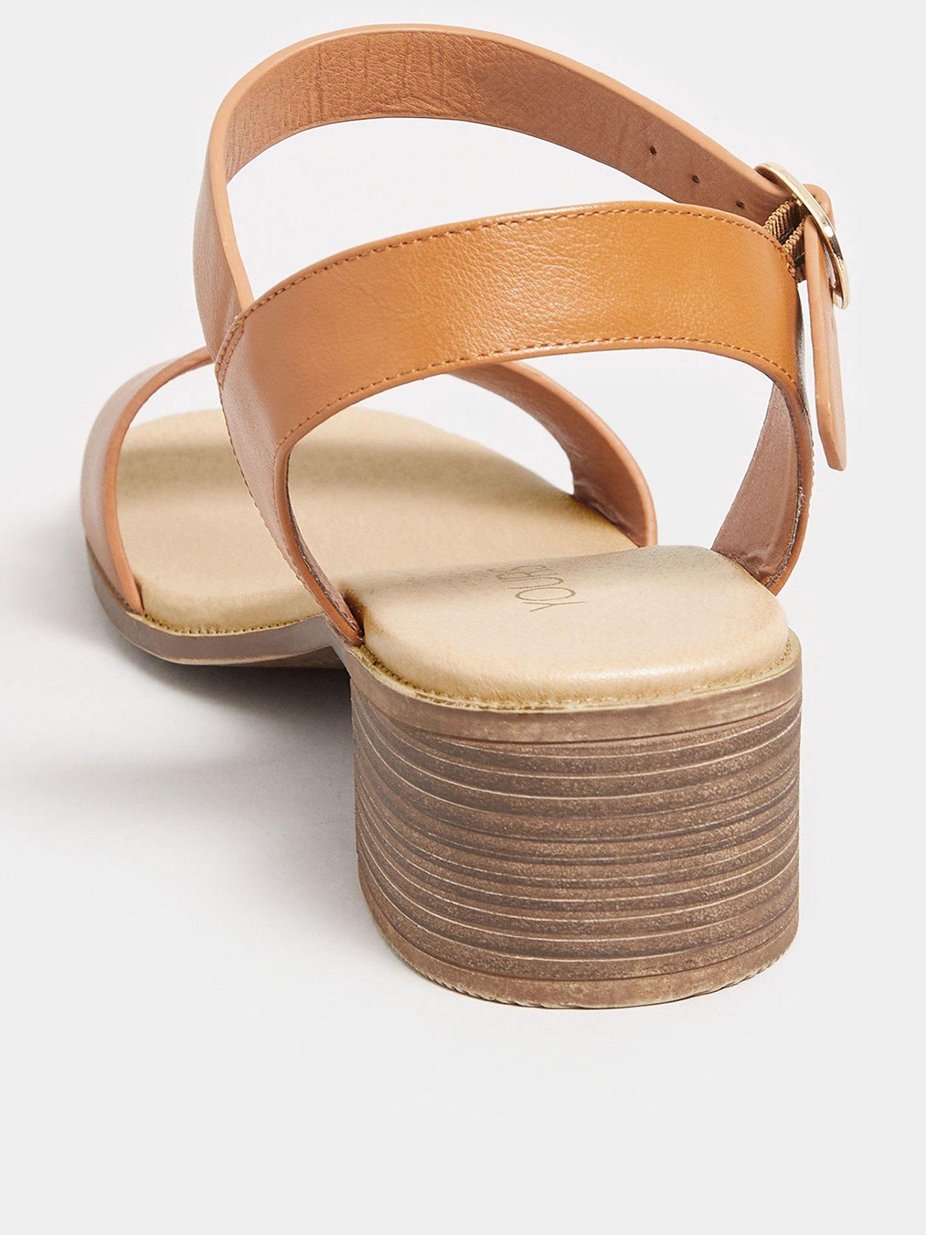 Low block heel tan hot sale sandals