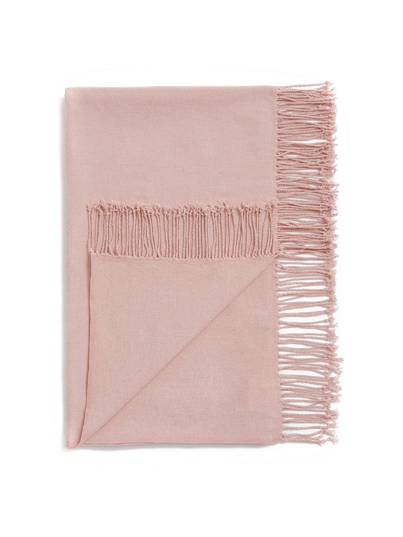 Product photograph of Everyday Supersoft Chenille Throw - Blush from very.co.uk