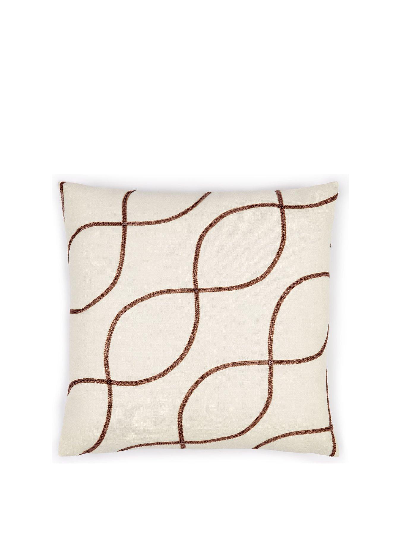 Product photograph of Very Home Soft Elegance Embroidery Cushion from very.co.uk