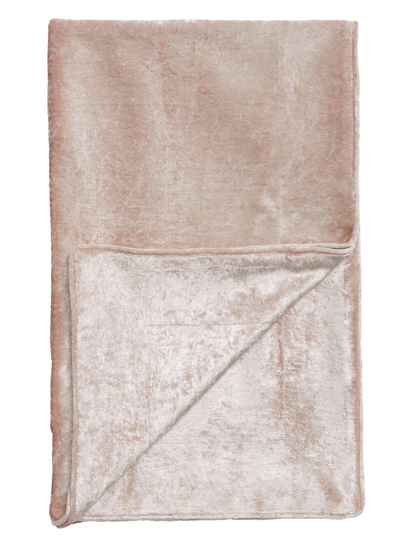 undefined Crushed Velvet Throw - Blush