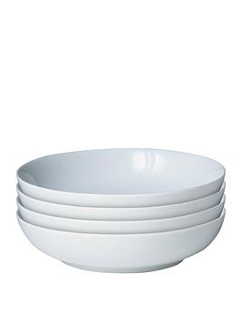 Product photograph of Denby White By Denby Set Of 4 Pasta Bowls from very.co.uk