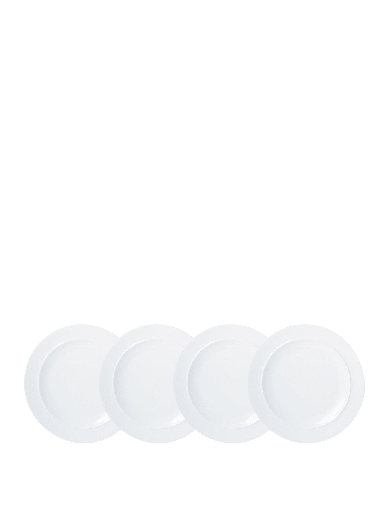 Product photograph of Denby White By Denby Set Of 4 Dinner Plates from very.co.uk