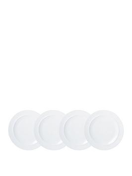 Product photograph of Denby White By Denby Set Of 4 Dinner Plates from very.co.uk