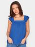  image of long-tall-sally-cheese-cloth-frill-top-blue