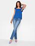  image of long-tall-sally-cheese-cloth-frill-top-blue