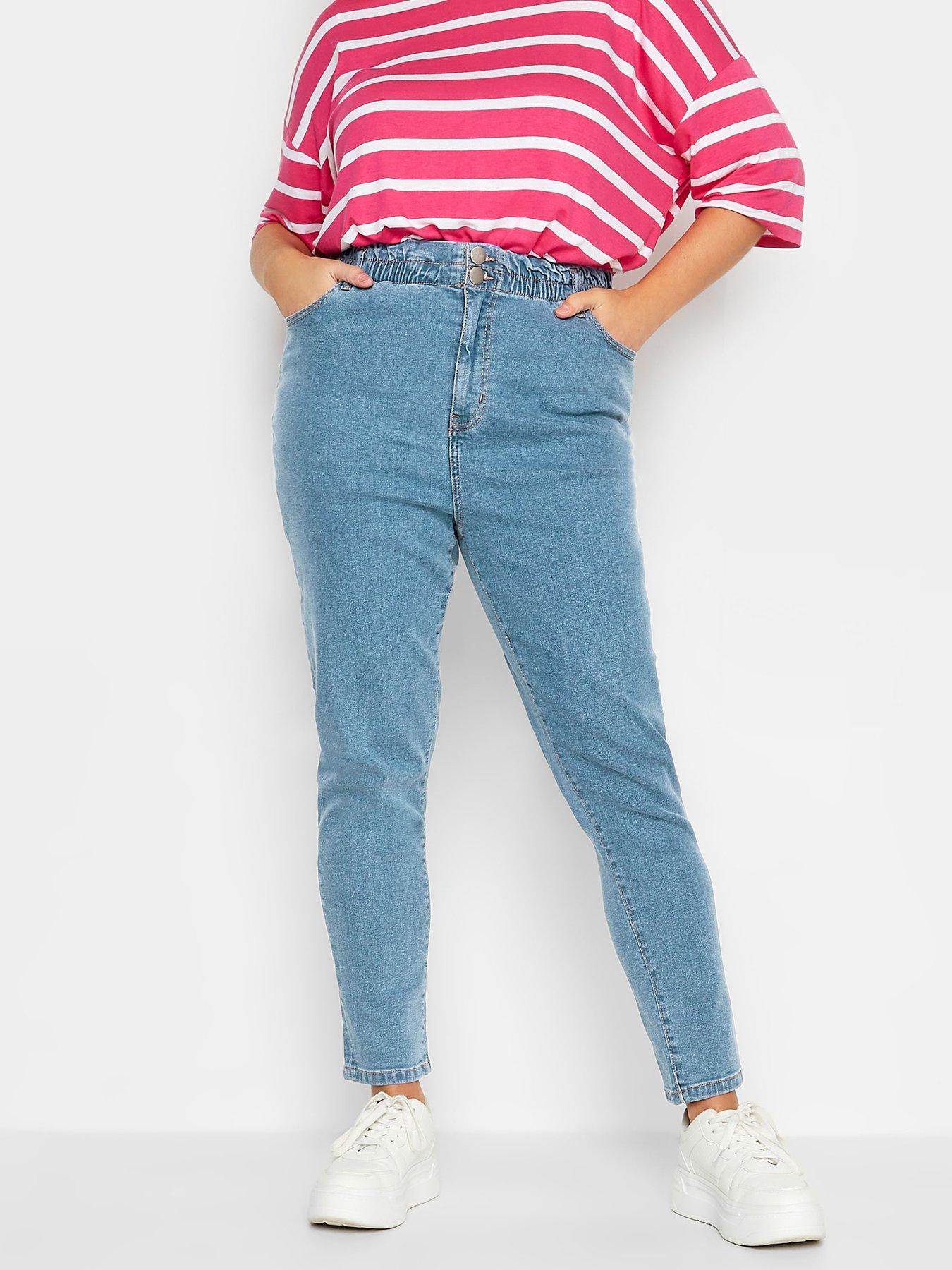 Elastic waisted hot sale jeans