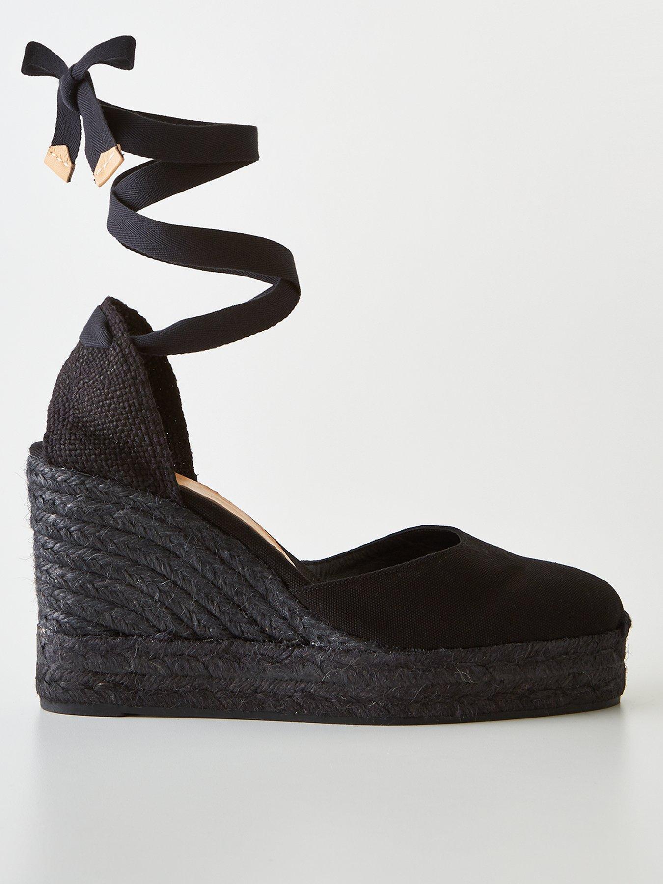 Carina 8ED Wedged Espadrille Sandals Black