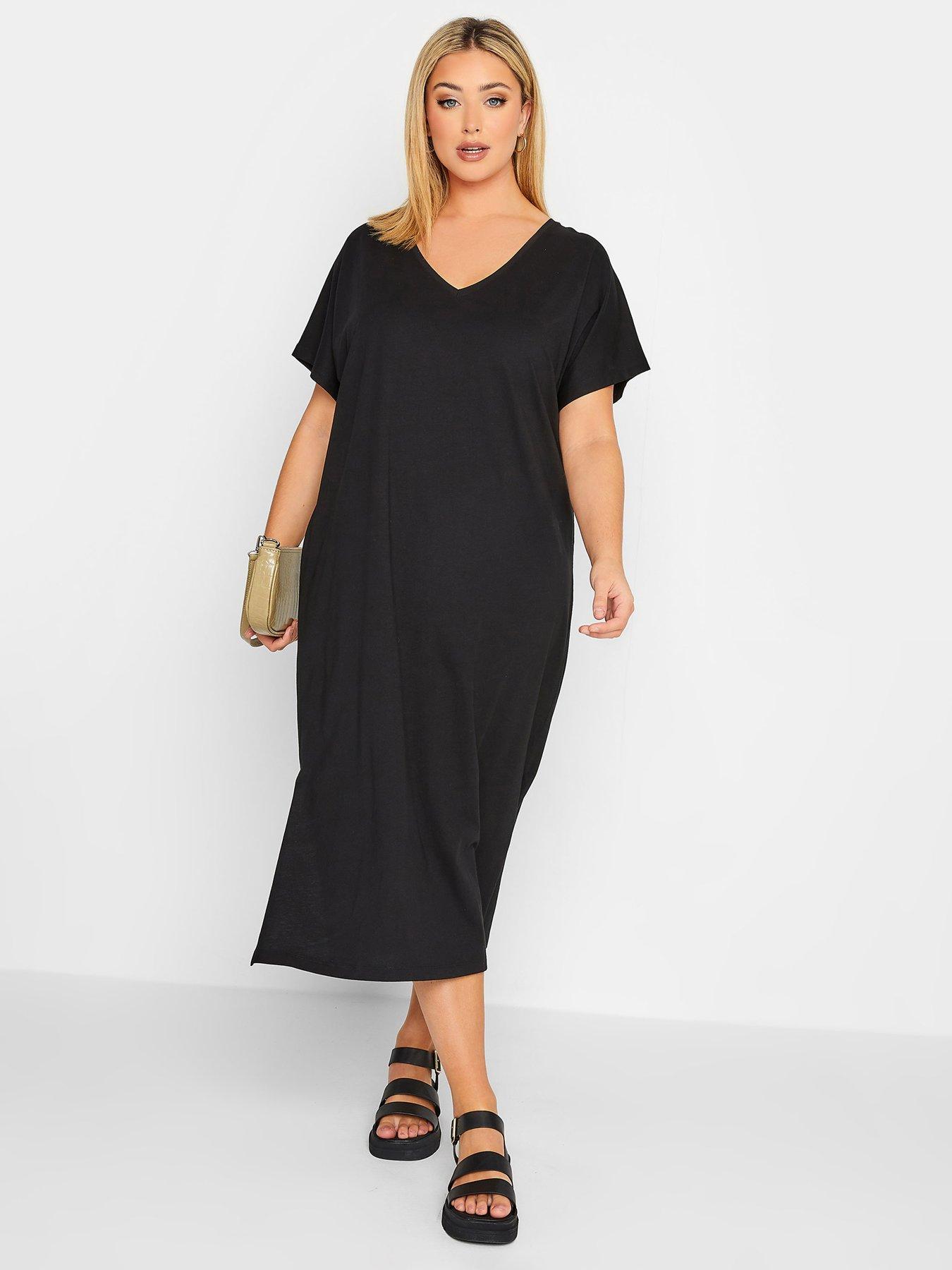 yours-side-split-t-shirt-dress-black
