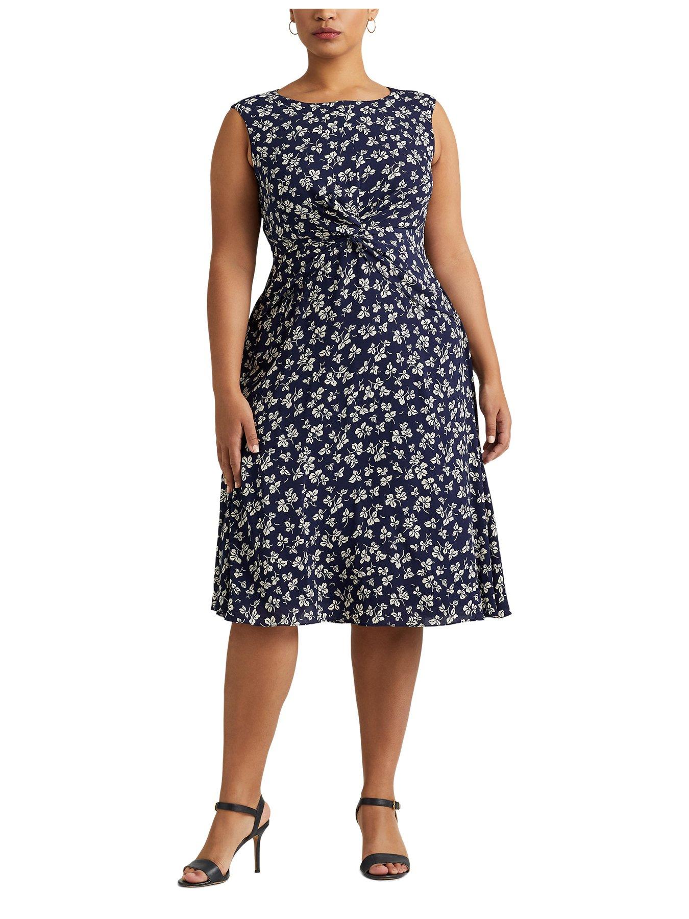 Tessanne sleeveless day Dress Navy cream