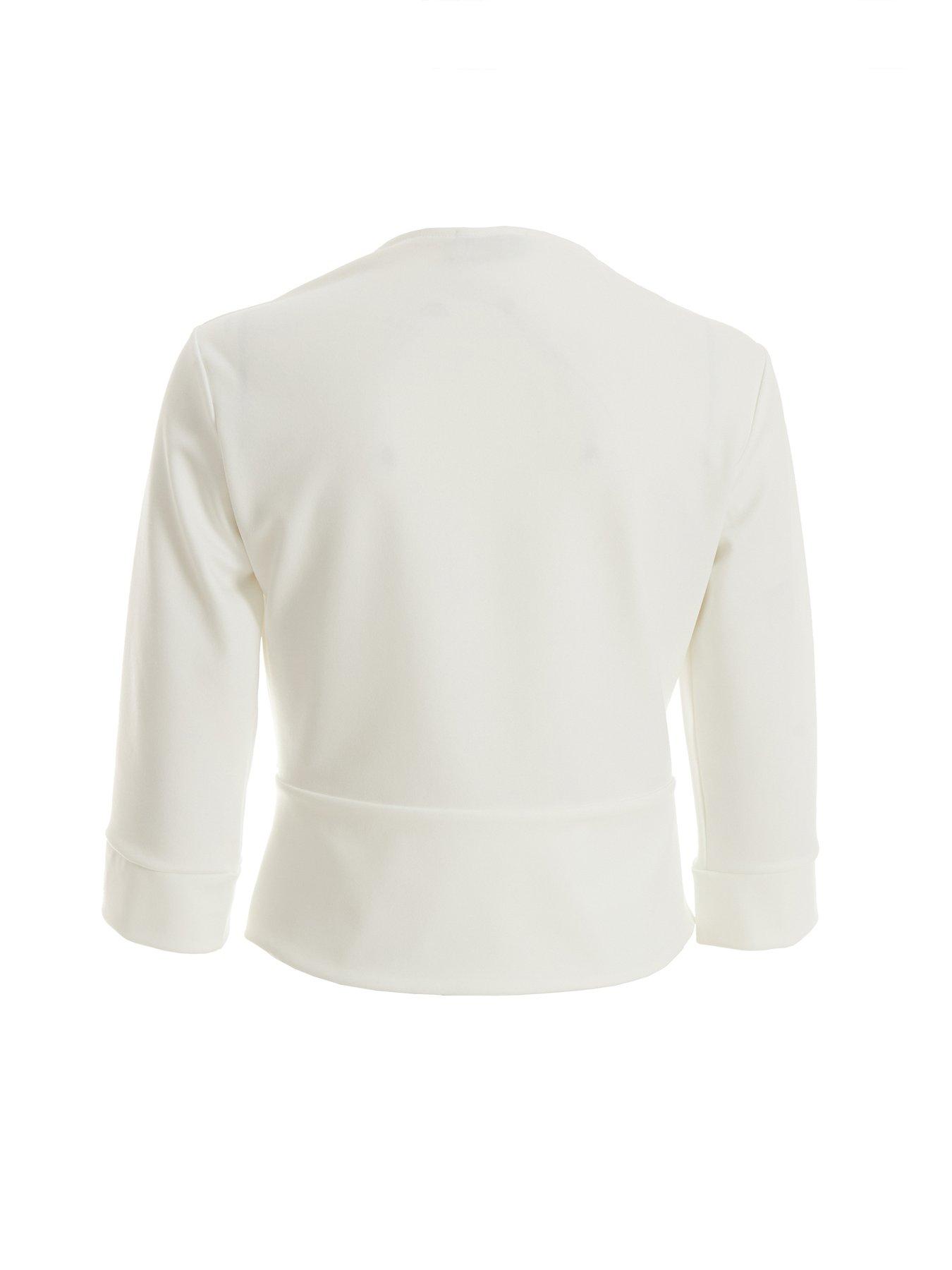 Image 5 of 6 of Quiz Split Sleeve Crop Jacket - Cream