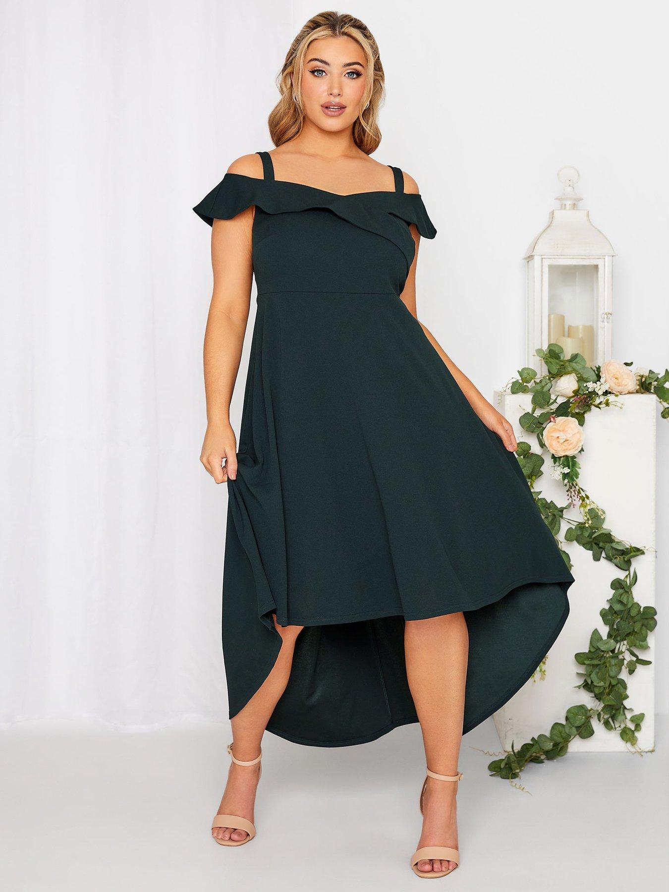 High and best sale low black dress