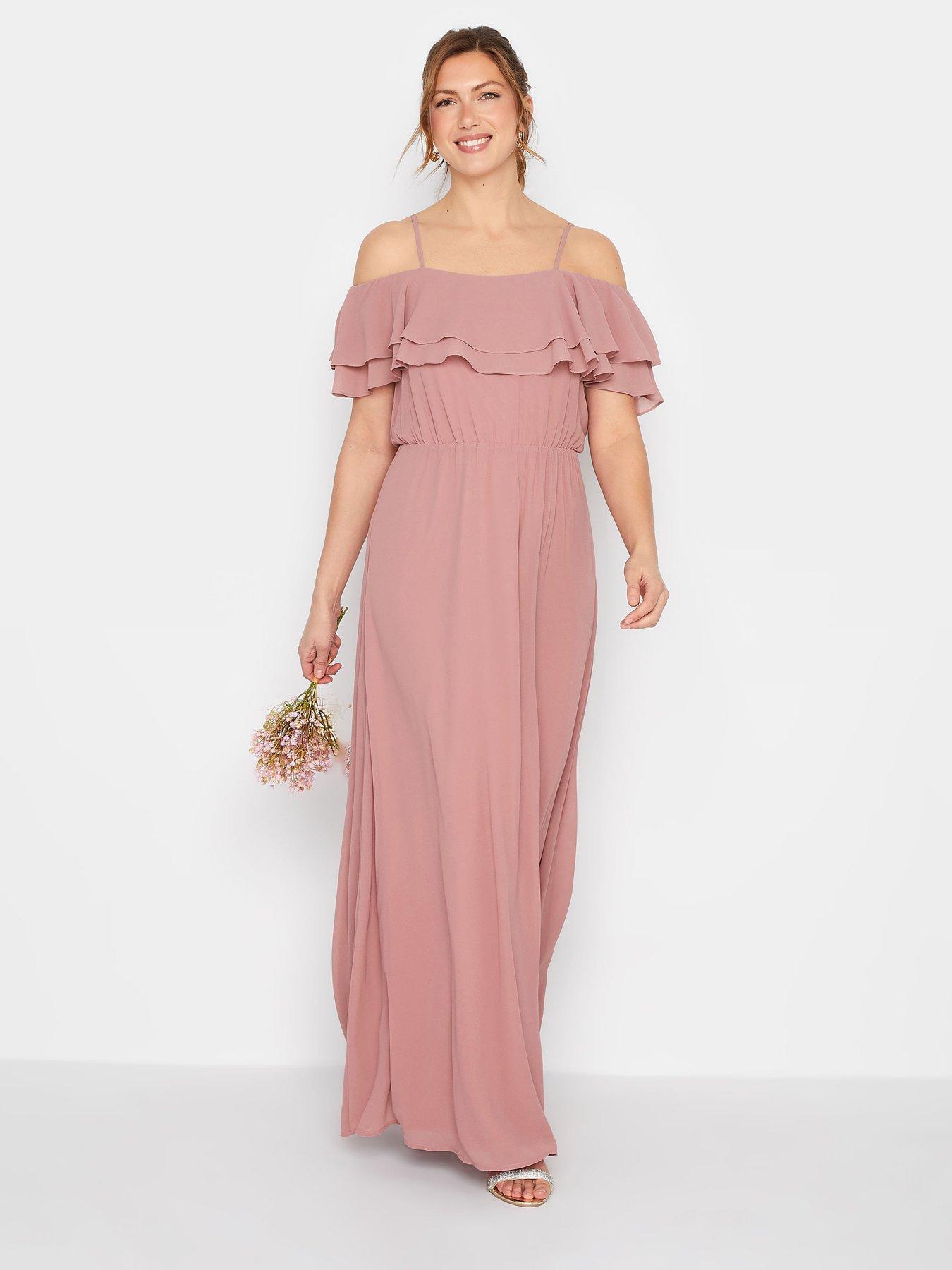 Image 1 of 4 of Long Tall Sally Ruffle Maxi Dress - Blush&nbsp;