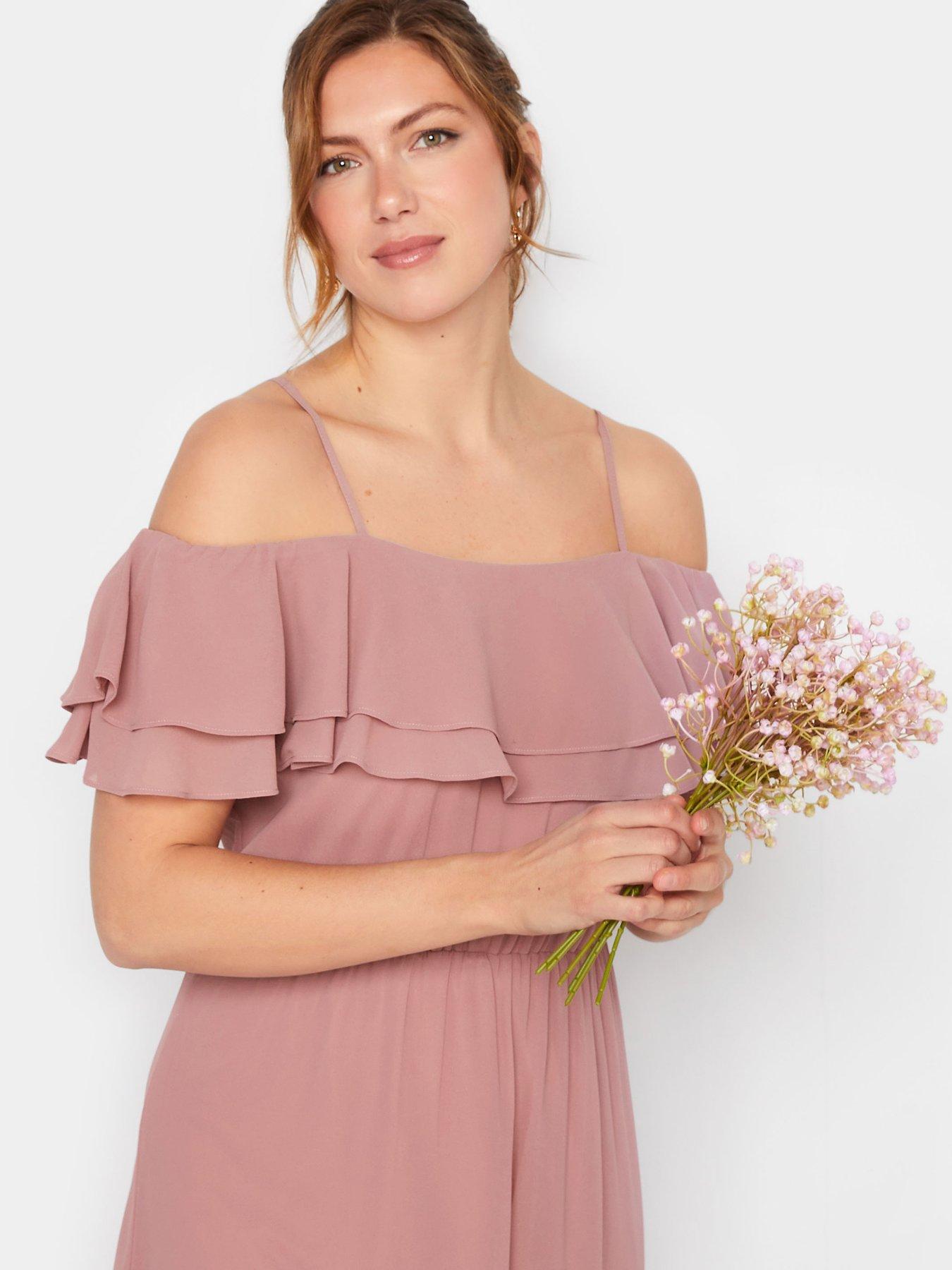 Image 4 of 4 of Long Tall Sally Ruffle Maxi Dress - Blush&nbsp;