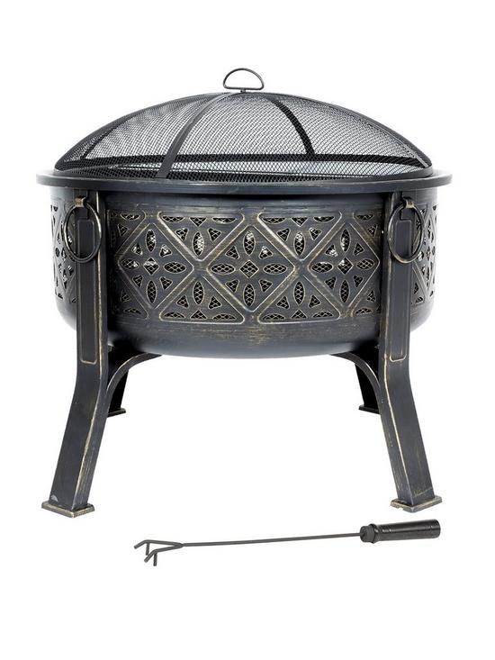 front image of la-hacienda-moresque-firepit-with-bbq-grill