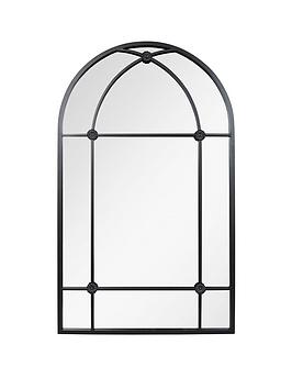 Product photograph of La Hacienda Arundel Black Arched Mirror from very.co.uk