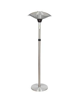 Product photograph of La Hacienda Adjustable Standing Heater Silver from very.co.uk